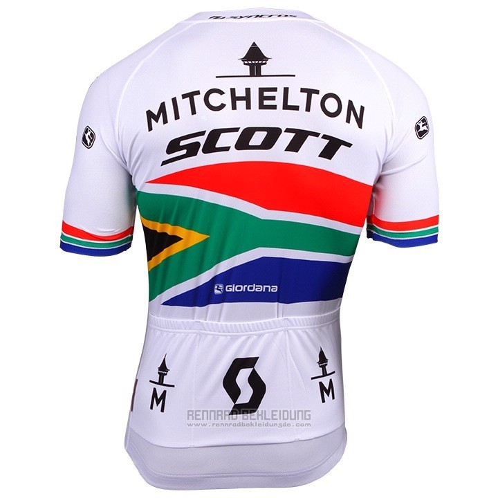 2018 Fahrradbekleidung Mitchelton Scott Champion Afrika Trikot Kurzarm und Tragerhose - zum Schließen ins Bild klicken